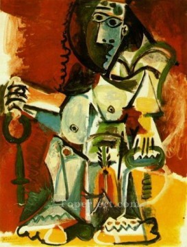  mc - Woman naked sitting in an armchair 3 1965 cubist Pablo Picasso
